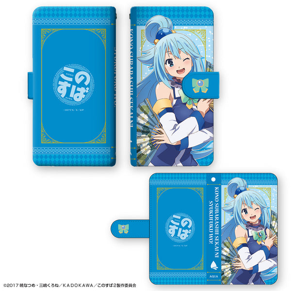 『この素晴らしい世界に祝福を!2』ブックスタイルスマホケース Ver.2 Mサイズ デザイン01(アクア)【202405再販】